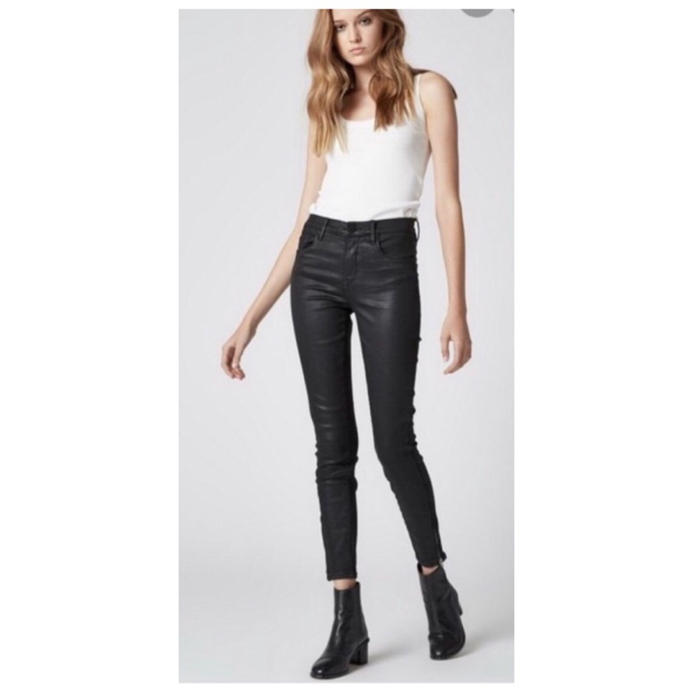 BlankNYC The Bond Black Shiny Canvas Jeans Size 29